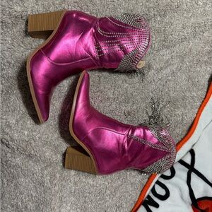 pink rhinestone western boots